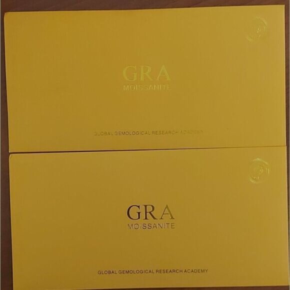 Gold 0.3 Carat Moissanite 925 Silver Sterling Stud Earrings - Picture 11 of 12